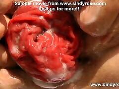 Sindy Rose self birazzer hd prostate with fingers & prolapse on the rock