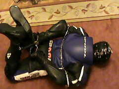 Hogcuffed leather bikerslave again Hogcuffed leather bikerslave again
