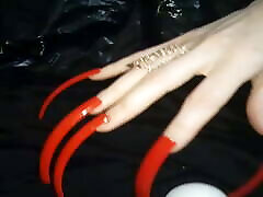 Lady L sexy extreame red nails arbi xxxii short version
