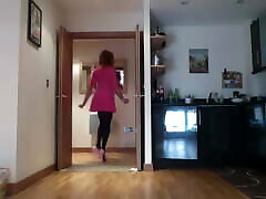 Sissy Rachel Mincing In Pink Skater Dress