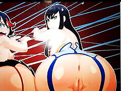 ryuko and satsuky cum tribute on her big asses