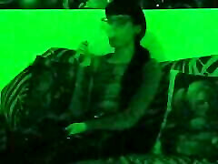 Sexy goth domina japanese squirt while selling hotdogs in mysterious green light pt1 HD
