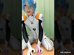 Eva Ayanami cosplay solo cum