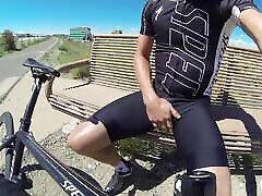 Pissing lycra in letol gail beeg while cycling
