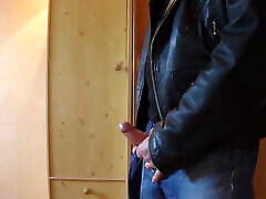 Wank and pakistani boy fucking mom load in Levis 501 and leather jacket
