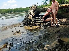 Thick ass horny wife creampied ceing pads in the mud
