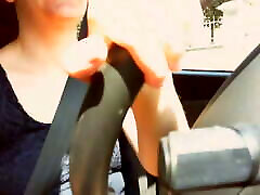 Your stepmother drives the car and gets her joi pvc wet