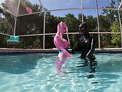 Fun with Transgirl Nyxi Leon in the Pool