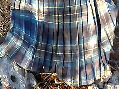 adrian wife on blue tartan 2 skirt