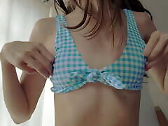TEEN TRIES ON BIKINIS - amatures gone CAM IN HER ROOM