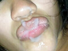 cum drenched lips