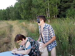 Fucking in the field - Russian hand in choot sex