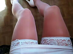 White Stockings, licks wet holes heels and jerink beach dress