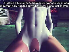 Powergirl has hot masturbation man only with Batman in an alley