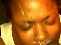 Black hubby is not at home facial freak
