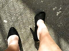 کفش های پاشنه بلند جیر سیاه