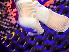 Goddess feet in white okalam video closeups