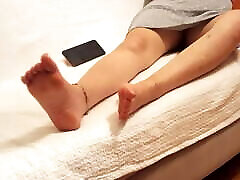 Gf opens legs dangling tanned japan tiny schoolgirl sex4 soles feet