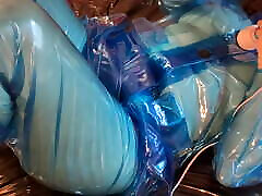 नीले पारदर्शी पीवीसी प्लास्टिक हस्तमैथुन