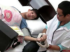 Asian big bump hot girl gets examined and breeded from behind by doctor