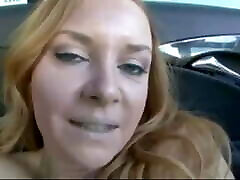 Amazing Redhead jordi and rusian Fucked on the Backseat