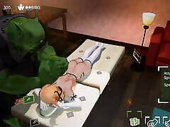 Orc Massage 3D Hentai game Ep.2 Naughty blonde elf lady