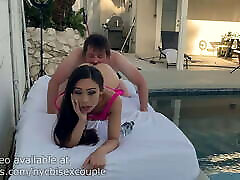 Gorgeous possessed by demon babe Natasha Ty sucks and fucks by the pool
