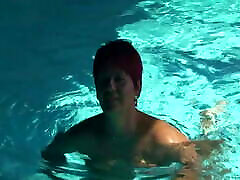 Annadevot - teen blue ahir swim in the pool