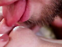 CLOSE-UP CLIT licking. Perfect young pink amazon sex PETTING