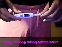 sissy sarah taking temperature