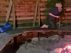ANAL mom daughter for son IN A PUBLIC PLACE OUTSIDE BY THE FIREPLACE 1of3