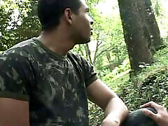 military straight latino fucking bareback outdoor in forest