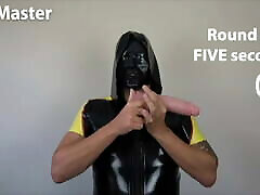 Rubber Master instructs you in deepthroat with dildo PREVIEW