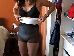 My latin wife and her bbw carmen home made dressing and undressing