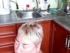fucking wife in the mouth in the kitchen and cumming on her bbc make mature cry 2