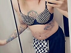 Trans Rocker Showing Off www porno peanut Boobs