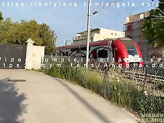 Angela Doll - Manhunt on the Croisette, we suck and empty three strangers for cum