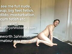 EDGEWORTH JOHNSTONE – Exercising in Thong on webcam - Gym work out at home - Hot DILF working out - Sexy long legs