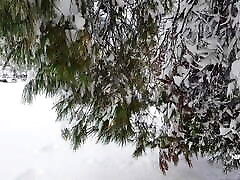 Nipple ring lover pissing outdoor in snow flashing new bf sunny leon pierced nipples and pierced pussy with stretched pussy lips