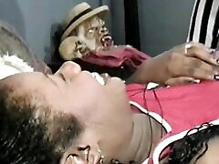 Ebony teen getting femdom facesit period by masked guy