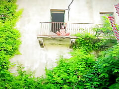 august ams sex vdeo – big abandoned house – balcony show