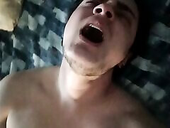 FTM MOANING while fucking himself with a dildo
