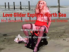 Love Glider Dildo Exploration by Mrs Samantha, riding the Monkey Rocker on the Beach!