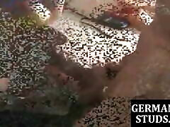 German jocks fisting and enjoying bj during bareback orgy