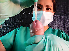 Edging and Sounding by sadistic nurse with latex andra girls nude dance DominaFire