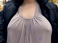 Hard Nipples Through Shirt, Outside. holiboolgrau sex tease