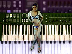 visualizador de música en bikini