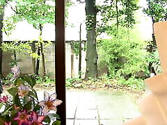 Naive ladyboy jizz swallow housewife gets pleasured and creampied by two neighbors