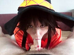 POV south india hidden bath found a tired Megumin and decided to fuck in all holes