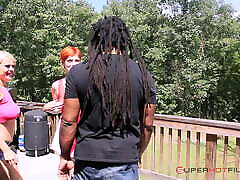 A tube videos catsiut and a Redhead give a double Blowjob